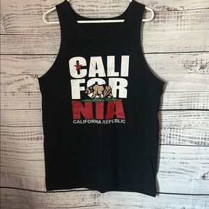 Mens California Republic Black Tank Top size large